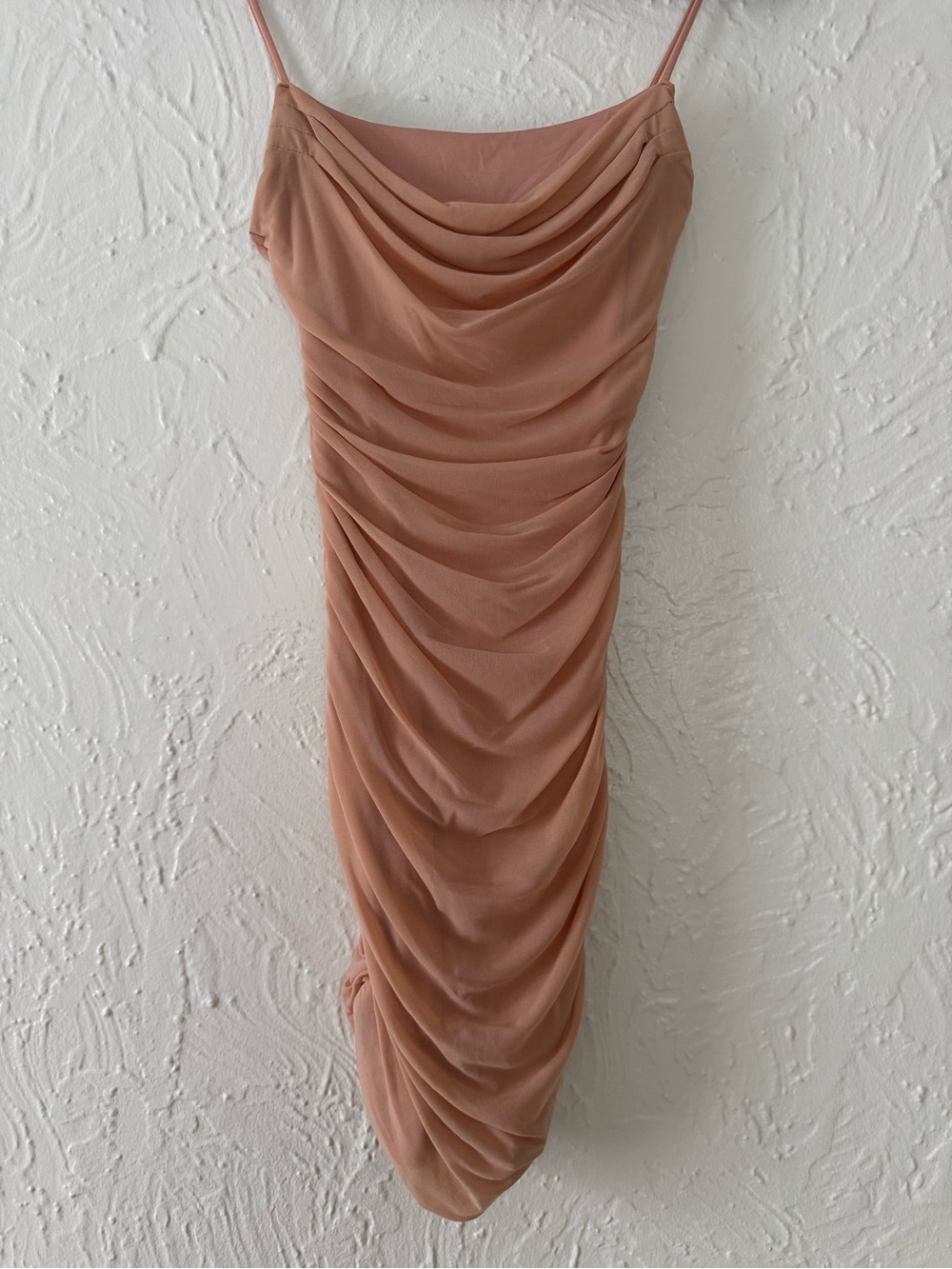 Oh Polly Ruched Spaghetti Strap Mini Dress - Dusty Rose